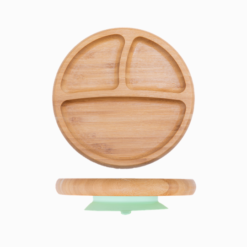 Prato de Bambu com Ventosa e Divisórias