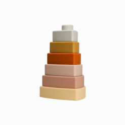 Brinquedo Montessori para Bebê Torre de Silicone Triangular