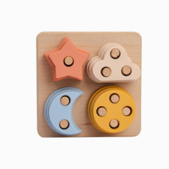 Brinquedo Montessori de Empilhamento de Formas de Silicone Lindo Céu