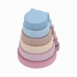 Brinquedo Montessori de Silicone Torre de Empilhamento Família Urso