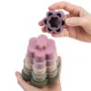 Brinquedo Montessori de Silicone Torre de Empilhamento Jardim de Flores