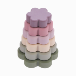Brinquedo Montessori de Silicone Torre de Empilhamento Jardim de Flores