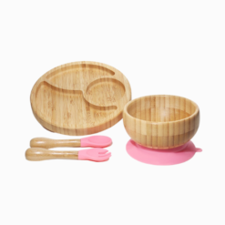 Introdução Alimentar Kit de Bambu com Prato, Tigela e Talheres NatureBaby