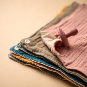 Toalha Babador com Chupeta de Silicone