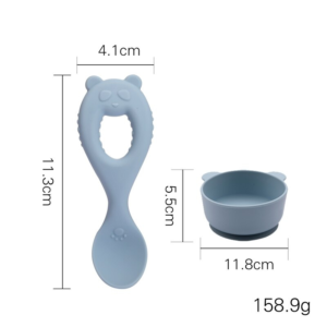 Medidas Introdução Alimentar Kit Fofinho Tigela com Ventosa e Colher de Silicone