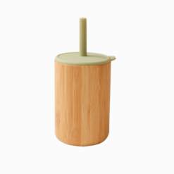 Copo de Bambu com Tampa e Canudo