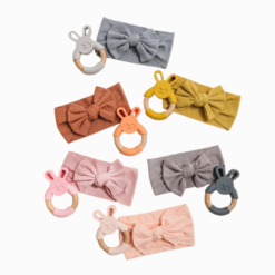 Kit Faixa Bebê Turbante e Mordedor de Silicone (2 peças)