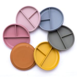 Loja Chiquititos Prato de Silicone Infantil Redondo com Divisórias e Ventosa