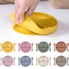 Loja Chiquititos Prato de Silicone Infantil Redondo com Divisórias e Ventosa e Kit Talheres