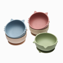 Tigela de Silicone com Ventosa Gatinho