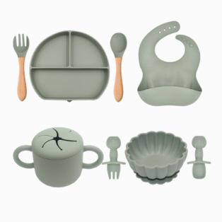 Kit para Introdução Alimentar de Silicone Clássico (8 peças)