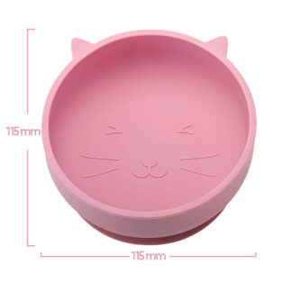 Kit 3 Peças Tigela de Silicone com Ventosa e Talheres Gatinho
