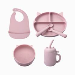 Kit Gatinho 6 Peças para Alimentação do Bebê