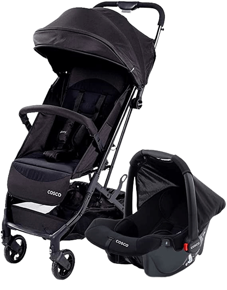 Carrinho de bebê CoscoTravel System Minny Duo, Preto Absoluto