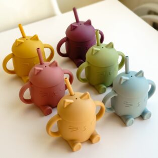 Copo Infantil de Silicone 250 mL Gatinho Sentado Loja Chiquititos