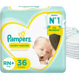Fraldas Pampers RN Premium Care+ 36 Unidades