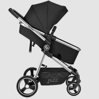 Lateral do Carrinho de Bebê Fisher-Price para Passeio 2 em 1 com Assento Moisés Jazz 0-15kgs Preto