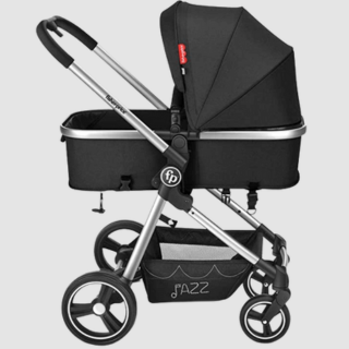 Posição moisés Carrinho de Bebê Fisher-Price para Passeio 2 em 1 com Assento Moisés Jazz 0-15kgs Preto
