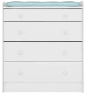 Cômoda com trocador infantil doce sonho 04 gavetas