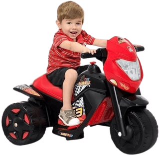 Mini triciclo infantil moto elétrico Bandeirante
