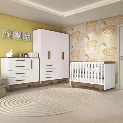 Quarto de Bebê Completo Kakau Siena Móveis