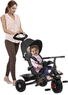 Triciclos infantis com pedais Smart Reclinável, Bandeirante