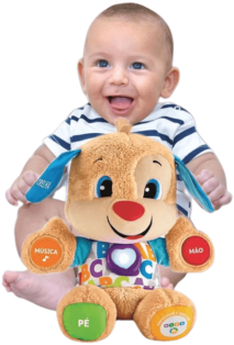Cachorrinho de pelúcio Fisher-Price Smart Stages, aprender e Brincar
