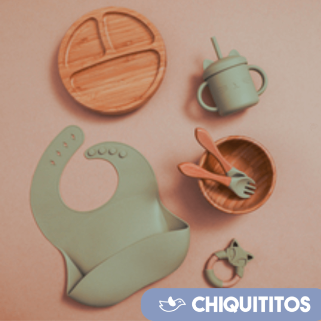 Kit Alimentação de bambu Bebê Presente Completo (7 peças) (1)