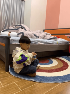 Tapete Antiderrapante para Quarto Infantil Arco-Íris azul Nórdico