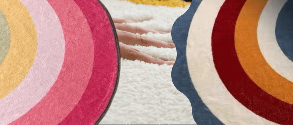 tapetes arco-íris rosa e azul da loja chiquititos