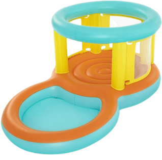 Pula-pula infantil inflável com piscininha