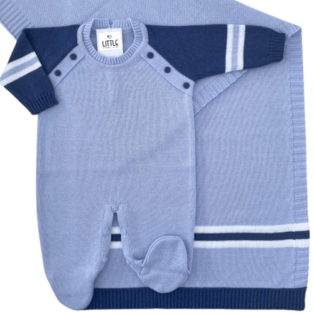 Saída Maternidade Masculino Trico Luxo Menino Pronta Entrega