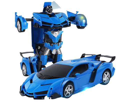 melhores carrinhos de controle remoto Carro que se Transforma em Robô Recarregável (Azul)