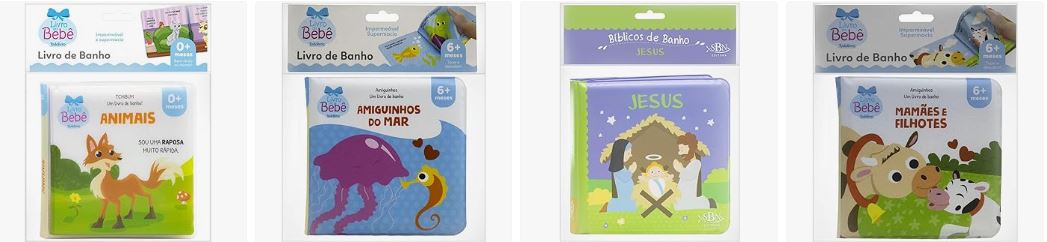 melhores brinquedos de banho para bebê de 6 meses - Coleção de Livrinhos de banho