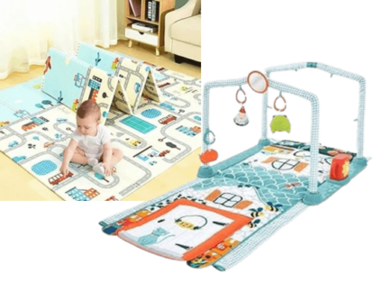 melhores tapetes de atividades ou tatames para quando os bebês começam a rolar