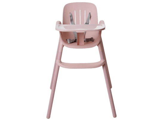 cadeira de alimentação Poke da Burigotto é boa na cor rosa