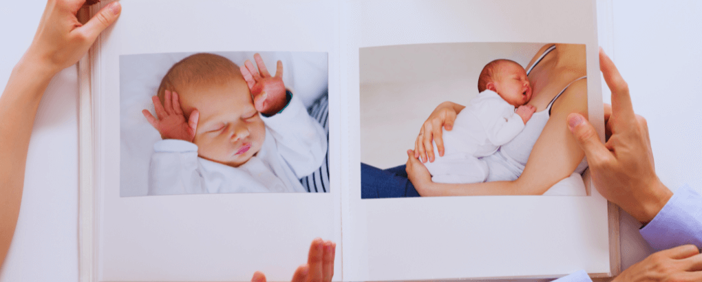 álbum para fotos de bebê unissex