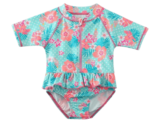 Maiô Bebê Menina UV 50+ 6 a 24 meses natação para