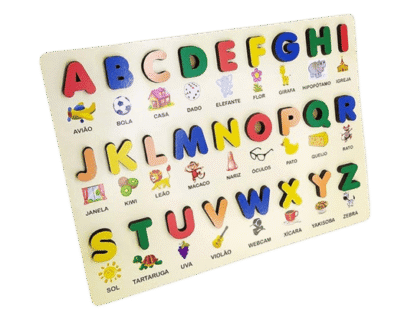 Alfabeto em Madeira Montessoriano – Tabuleiro Educativo