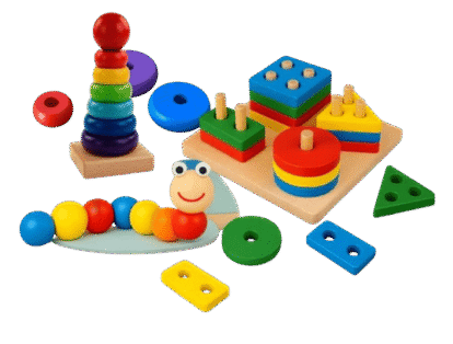 Brinquedo Educativo Montessori de Madeira Didático Sensorial – Formas e Cores (Kit 3 Peças M5 Armarinhos)
