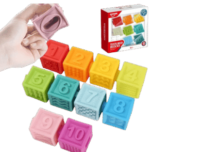 Brinquedo Sensorial Montessori de Silicone – Blocos Macios de Encaixe (8 Peças)