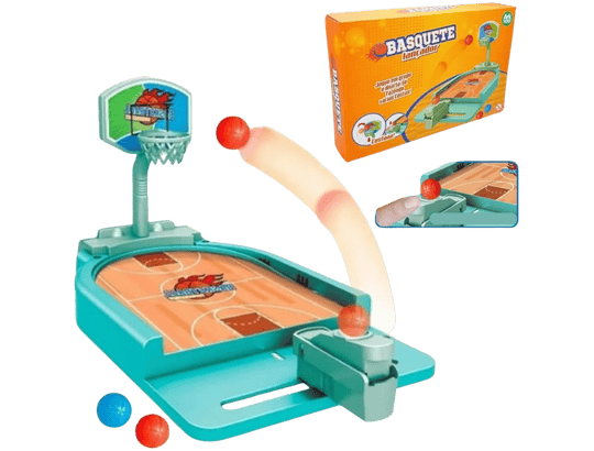 MINI BASQUETE COM LANÇADOR DE BOLINHAS JOGO DE MESA QUADRA BASKETBALL TABULEIRO BRINQUEDO INFANTIL JOGAR PONTARIA DIVERSÃO EM FAMILIA INTERATIVO