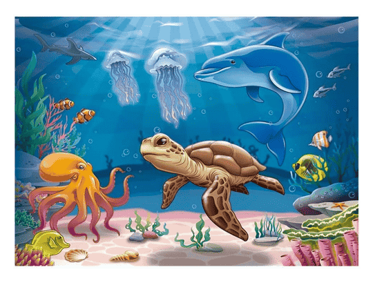 melhores Quebra-Cabeça Fundo do Mar 60 peças - Grow