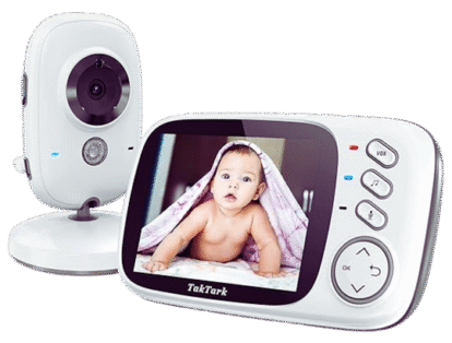 Babá Eletrônica, TakTark Câmera para Bebês com Tela de 3.2", Visão Noturna Infravermelha, Áudio Bidirecional, Detecção de Som VOX, Monitoramento Temperatura, Canção de Ninar
