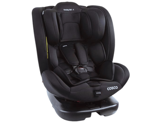 Cadeirinha para criança de 1 ano Evolutty 0 a 36kg, com Giro 360º e Isofix Cosco Kids preta