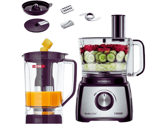Processador de Alimentos Mondial Turbo Chef 7 em 1 — 1.000W