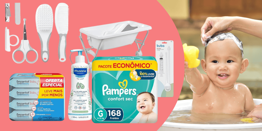 banner de itens de Montar Enxoval de Bebê da categoria banho e higiene