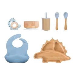 Kit Introdução Alimentar de Bambu Completo (7 peças)